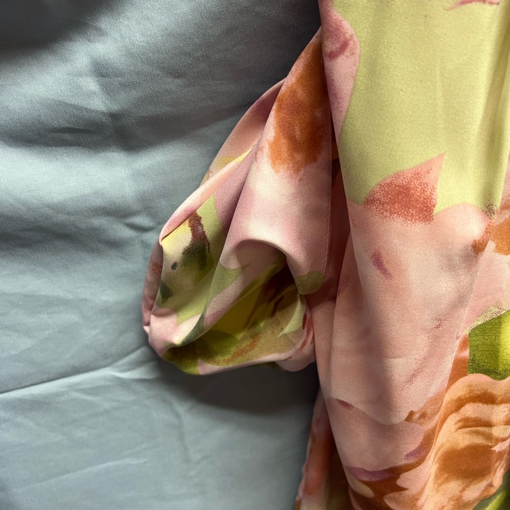 BCBGMaxAzria Pink and Orange Floral Mini Dress - Picture 7 of 8